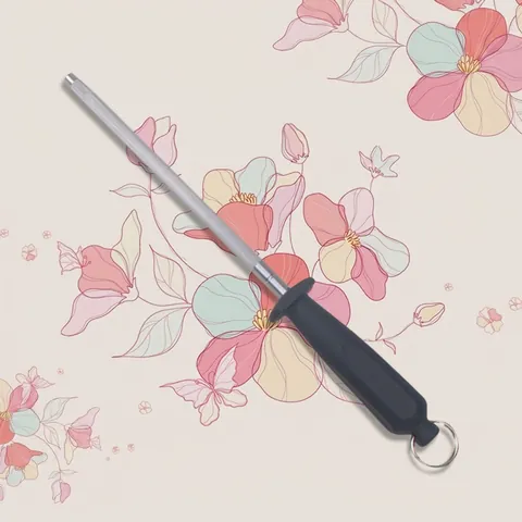 Professional Carbon Steel Honing Rod With Ergonomic Handle And Hanging Ring Manual Knife Sharpener For Kitchen Chef Knives
