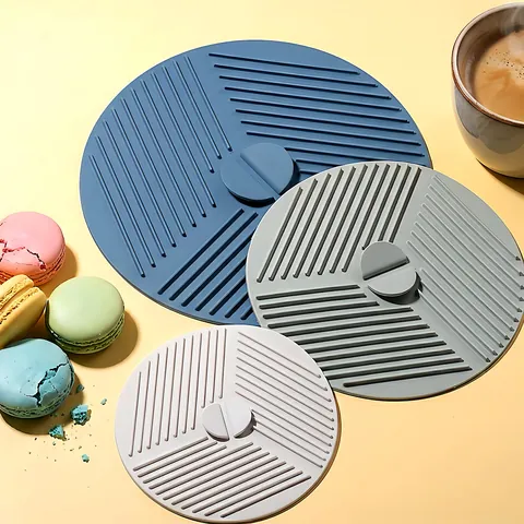 Multi-functional Silicone Pot Lid Heat Resistant Suction Seal Cover Reusable Bowl Lids Heat Insulation Pad For Kitchen Pots Pans