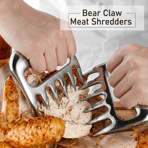 Stainless Steel Meat Shredder Claws BBQ Meat Handler Forks For Pulled Pork Turkey Chicken Heat Resistant Kitchen Tools