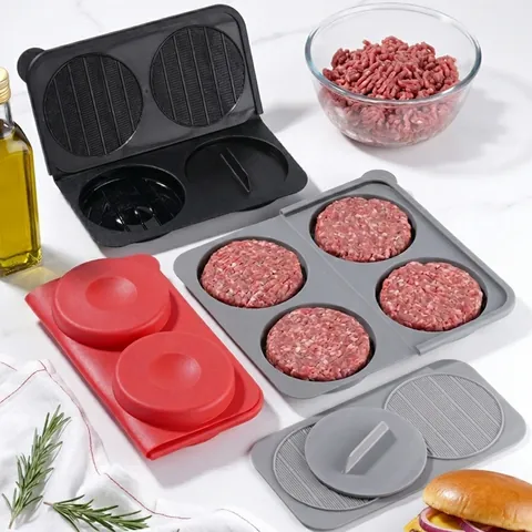 Silicone Hamburger Meat Press Mold Non-stick Burger Patty Maker Kitchen Tools For Round Beef Patties Rice Balls Foldable Design