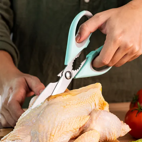 Multi-Functional Stainless Steel Kitchen Scissors For Meat Poultry Fish Heavy Duty Cutting Tool With Safety Cover
