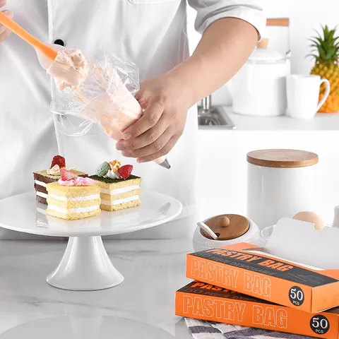 Disposable Thickened Pastry Bags PE Transparent Icing Piping Bags Cake Decorating Cookies Baking Tools Pull-out Box Design