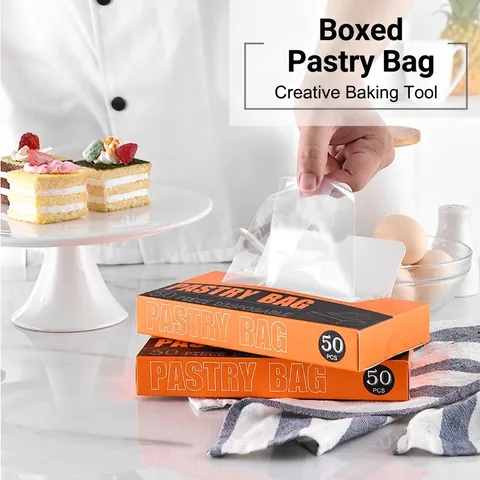 Disposable Thickened Pastry Bags PE Transparent Icing Piping Bags Cake Decorating Cookies Baking Tools Pull-out Box Design