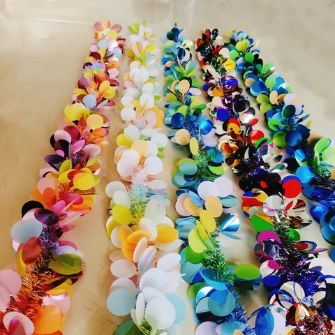 Lussuosa Ghirlanda Natalizia Colorata Con Paillettes Per Decorazioni Feste Stelle Filanti In Plastica Per Matrimoni Allestimento Classi Addobbi Natalizi