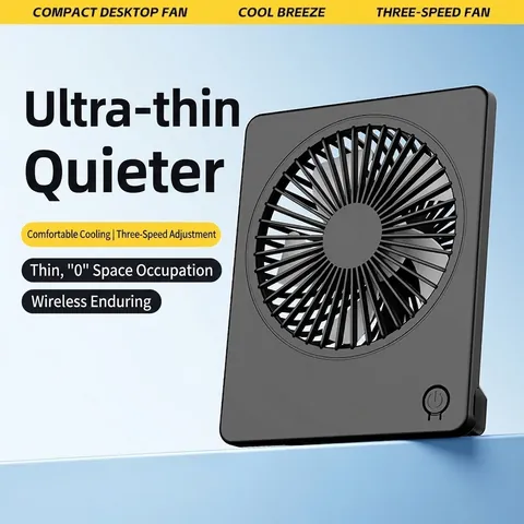 Ultra Thin Portable Card Fan USB Rechargeable Mute Desktop Mini Fan Cooling Fan For Home Office Dorm Outdoor Travel