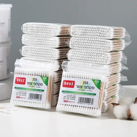 Doppelkopf Einweg Wattestäbchen Mit Bambus Holzstäbchen Für Make-Up Reinigung Körperpflege Haus Täglich Gebrauch Wattestäbchen