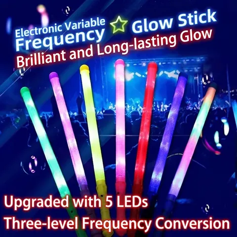 Bâtons Lumineux LED Multicolores Baguettes Lumineuses Pour Concert Bar Fête Accessoires d'Ambiance 3 Modes Clignotants Avec Piles