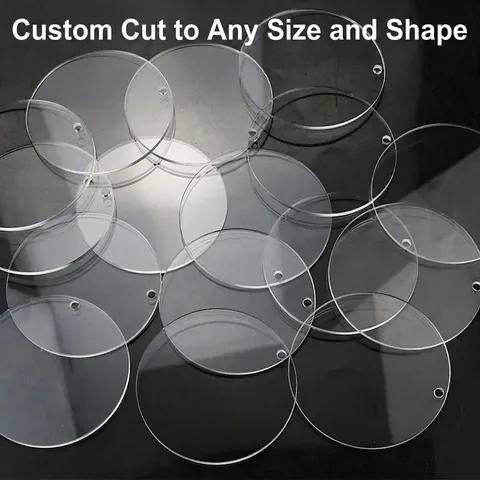 Laser Cut Clear Acrylic Round Discs With Holes Transparent Organic Glass Circle Blanks For DIY Craft Projects Keychain Bases