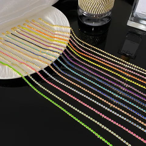 Titanstahl Kupfer Strass Tennis Kette Halskette Für Damen Herren Trendy Bunte Kristall Choker Party Schmuck Geschenk