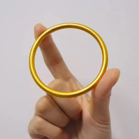Bracciale Rigido Semplice in Lega di Rame Oro Antico Opaco per Donna Retrò Minimalista Placcato Oro 18K Impilabile Bracciale a Cerchio