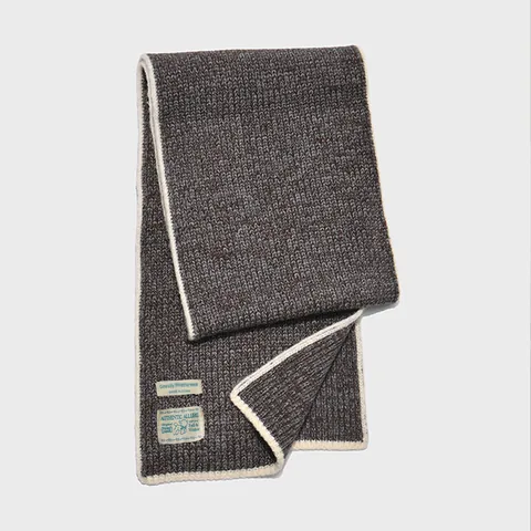 Women Knitted Wool Blend Scarf Winter Warm Thick Contrast Color Border Candy Color Soft Versatile Neck Wrap Scarf