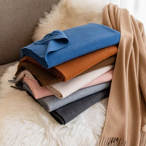 Sciarpa Lunga e Calda Invernale da Donna Tinta Unita Scialle con Nappe Morbido Poliestere Moda Quotidiana