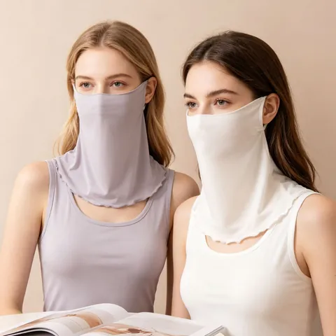 Maulbeerseide Sonnenschutz Gesichtsmaske Atmungsaktiv Anti UV Halbgesicht Nackenschutz Outdoor Radfahren Maske Für Damen