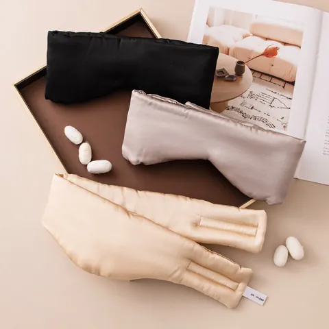 100% Mulberry Silk Sleep Eye Mask Oversized Blackout Breathable Eye Cover For Men Women Travel Office Nap Silk Sleep Mask