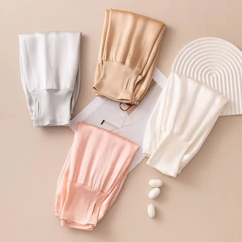Manguitos de Protección Solar de Seda de Morera para Mujer Minimalistas Color Sólido Transpirables Refrescantes para Conducción Ciclismo