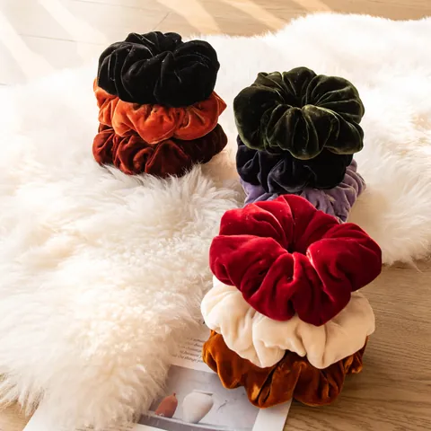 Retro Velvet Scrunchie Elegant Large Hair Ring Fresh Sweet Mori Style Bun Headpiece Hair Rope For Women Hair Accessories