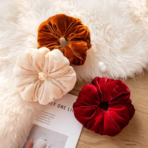 Retro Velvet Scrunchie Elegant Large Hair Ring Fresh Sweet Mori Style Bun Headpiece Hair Rope For Women Hair Accessories