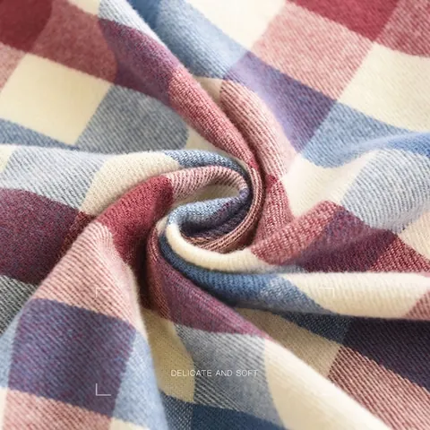 Japanese Houndstooth Plaid Scarf For Women Winter Warm Polyester Checkered Shawl With Tassel Fringe Unisex Long Neck Scarf