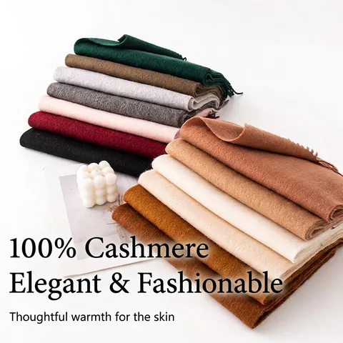 100% Kaschmir Schal Einfarbig Koreanischen Stil Warm Quaste Lange Stola Für Damen Herren Herbst Winter Frühling Unisex Mode Accessoire