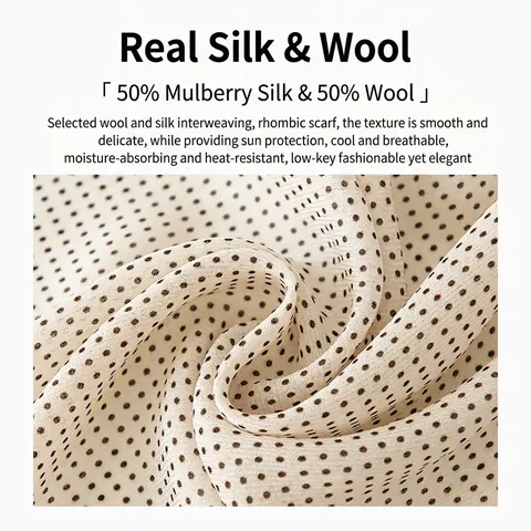 Women's Mulberry Silk Wool Blend Scarf Fashion Long Skinny Twilly Scarf Elegant Printed Polka Dot Stripe Leopard Neck Scarf