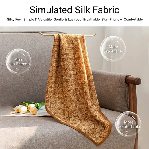 Vintage Printed Square Scarf For Women Elegant Polyester Silk Like Neck Kerchief Retro Paisley Pattern Professional Office Accessory