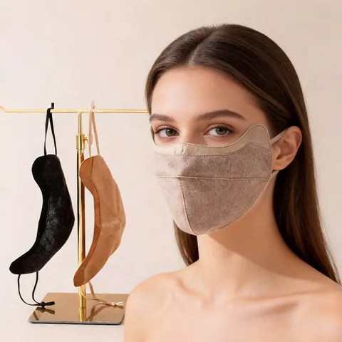 Mulberry Silk Wool Splicing Face Mask For Men Women Sun Protection Winter Warm Breathable Adjustable Ear Loops Minimalist Outdoor Mask