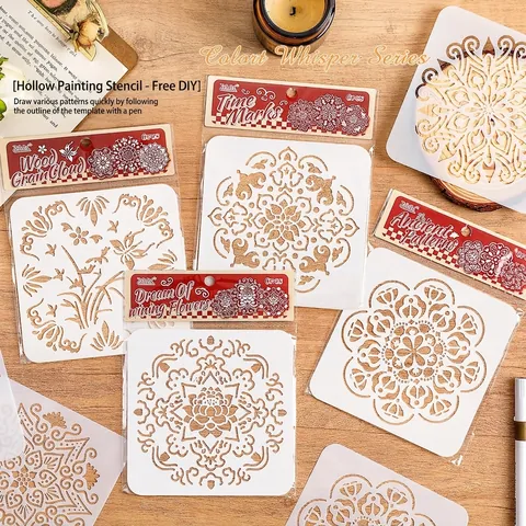Mandala Totem Stencils PET Painting Templates For Journal DIY Scrapbooking Drawing Tool Totem Whispers Series Art Supplies