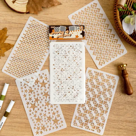 Hollow Painting Templates Set DIY Drawing Stencil Brocade Pattern Geometric Stencils For Scrapbooking Journaling Art Craft