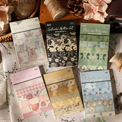 Ελαφρύ Χαρτί Ρετρό Ανθικό Υλικό Scrapbooking Μη Αυτοκόλλητα Μπλοκ Σημειώσεων Για Διακόσμηση Ημερολογίου DIY Αισθητική Καλλιτεχνική Γραφική Ύλη