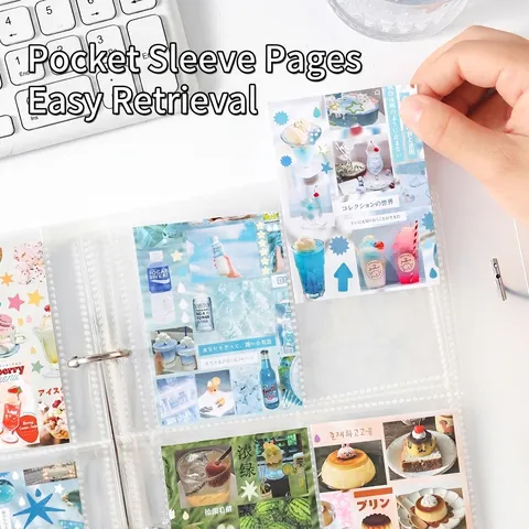 Frosted A4 A5 Loose-leaf Binder Card Album Transparent PP Photo Collection Book With Elastic Buckle For K-pop Cards Storage