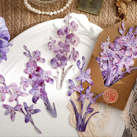 Papier Matériel Floral Rétro Marquage à l'Argent Non Adhésif Scrapbooking Décoratif DIY Artisanat Fleurs Notes Pour Journaling