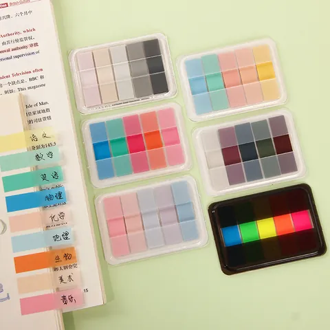 Macaron Morandi Transparent PET Sticky Notes Index Tabs Waterproof Writeable Page Markers For Annotation Office School Supplies