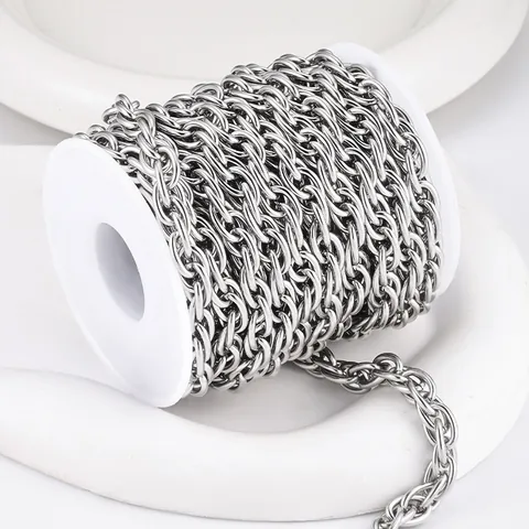 304 Edelstahl Oval Doppel Gewebte Twist Kette DIY Schmuckherstellung Gliederkette Nicht Verblassen Metall Für Halskette