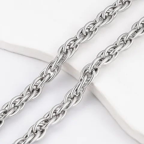 304 Edelstahl Oval Doppel Gewebte Twist Kette DIY Schmuckherstellung Gliederkette Nicht Verblassen Metall Für Halskette