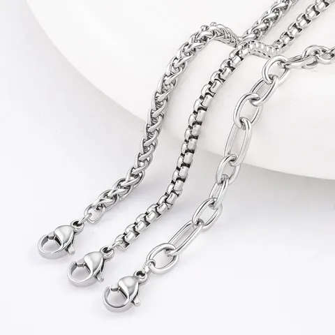 Herren Edelstahl Kette Halskette Hip Hop 304 Titan Stahl Kiel Box Kette Minimalistischer Modeschmuck Für Herren Tägliche Halsketten
