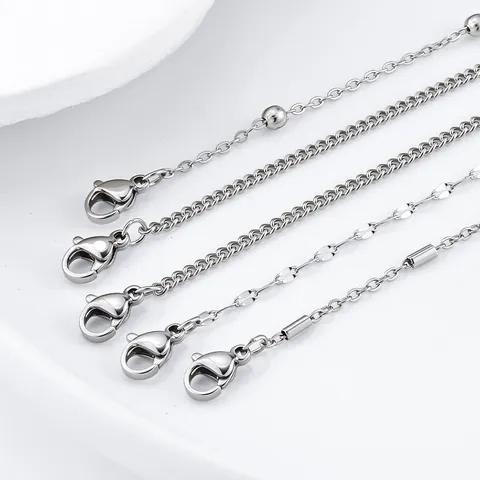 Stainless Steel Thin Chain Bracelet For DIY Jewelry Making PVD Gold Plated Adjustable Bracelet Chain Minimalist Jewelry Accessories