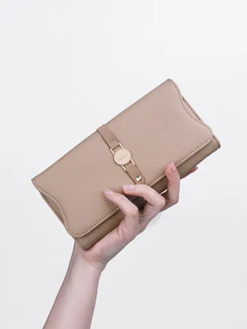 Women High Capacity Long Wallet PU Leather Lychee Pattern Contrast Color Clutch Handbag Multi Card Slots Mobile Phone Purse
