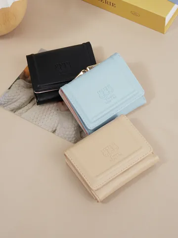 Women Japanese Mori Girl Style Short PU Leather Wallet Cute Cartoon Rabbit Embossed Multi-functional Card ID Holder Coin Purse