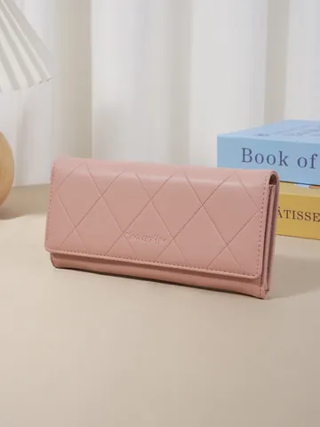 Women Quilted Long Wallet PU Leather Clutch Bag With Multiple Card Slots Large Capacity Mobile Phone Purse Fashion Handbag