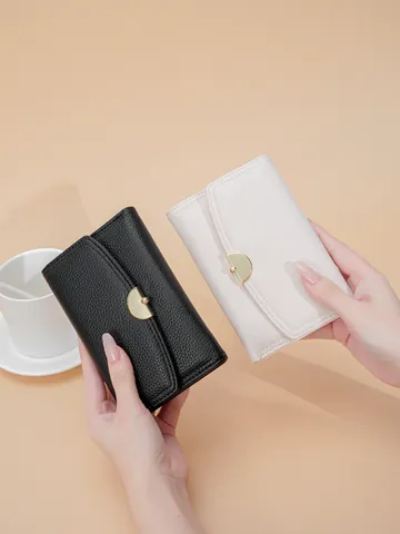 Women's PU Leather Pebble Grain Wallet Large Capacity Multi-functional Card Holder Fashion Zipper Coin Purse Commuter Clutch Bag