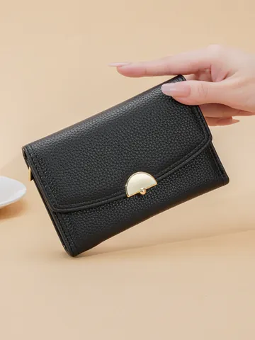 Women's PU Leather Pebble Grain Wallet Large Capacity Multi-functional Card Holder Fashion Zipper Coin Purse Commuter Clutch Bag