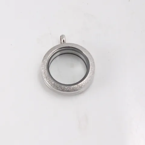 Stainless Steel Round Floating Locket Glass Memory Pendant Frosted Matte Finish DIY Jewelry Components For Women Men Jewelry