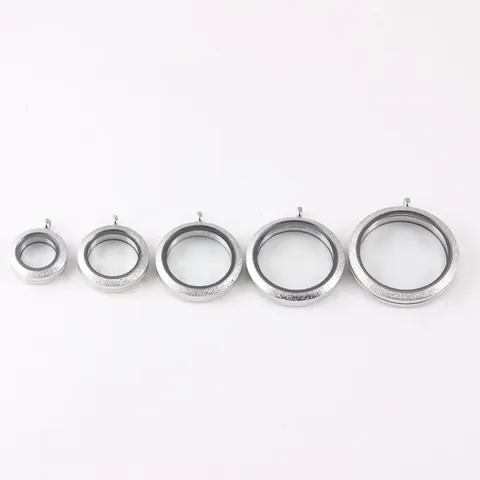 Stainless Steel Round Gau Box Pendant Frosted Floating Locket Glass Memorial Keepsake Pendant Locket For Ashes Cinnabar