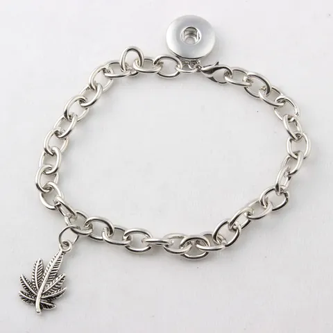 DIY Noosa Snap Button Charm Bracelet For Women Men Silver Plated Alloy Chain Bracelet With Mermaid Unicorn Key Snowflake Charms Fashion Jewelry