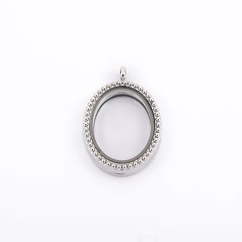 Fashion Alloy Oval Floating Locket Pendant DIY Openable Glass Photo Frame Charm For Women Jewelry Making Necklace Accessory