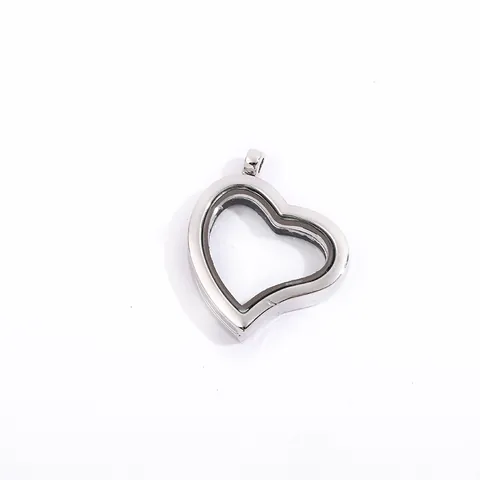 Heart Shape Floating Locket Pendant Glass Photo Frame Alloy Openable Heart Locket For DIY Jewelry Making Women Gift