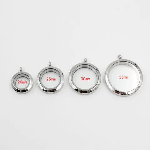 Stainless Steel Floating Locket Pendant Glass Screw Top Gau Box Memorial Pendant For Photo Dried Flowers Jewelry Making