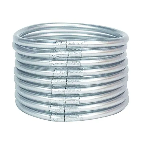 Silicone PVC Jelly Bangles Gold Foil Glitter Stackable Bracelets For Women Fashion Jewelry Multi-Layer Soft Tube Hand Chain