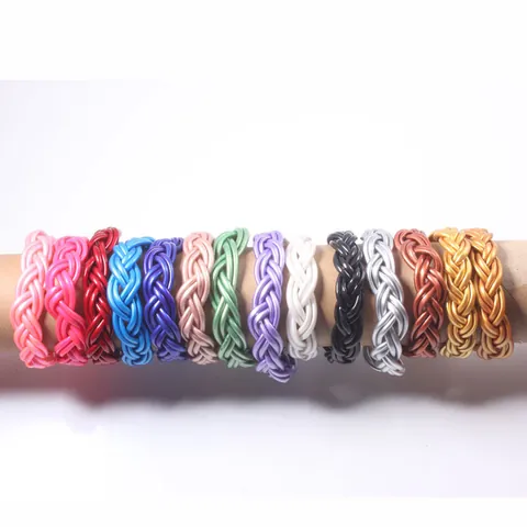 Fashion Braided Jelly Bracelets For Women Silicone Twist Bangle Stacking Handmade Hand Ring European Style Jewelry Gift