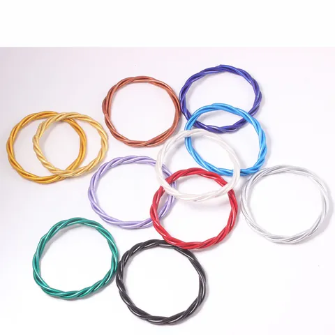 Fashion PVC Gold Foil Glitter Twist Rope Braided Bangle For Women Handmade Colorful Sparkly Silicone Tubing Bracelet Jewelry
